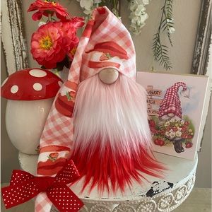 🍓Strawberry Gnome, Strawberry Decor, Fruit Gnome, Tier Tray Decor